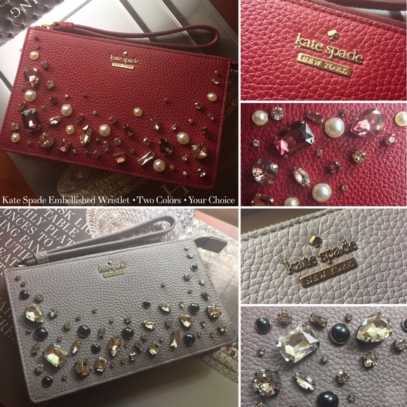 kate spade Handbags - Kate Spade Embellished Leather Wristlet